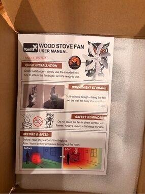 Wood Stove Fan - Black